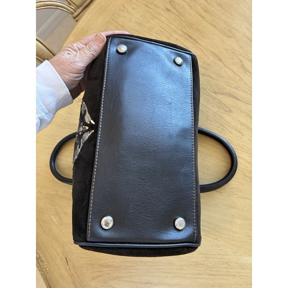 VTG Juicy Couture Bowler Bag Purse Velour Silver Royal Juicy Charm Retro Y2K - Picture 9 of 16